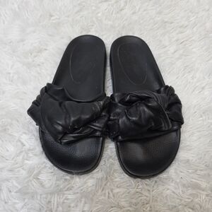 Topshop knot black slides sz 7
